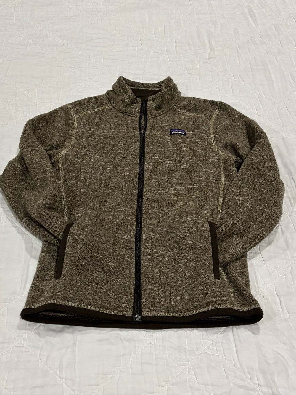 Patagonia Kids Full-Zip Fleece Jacket in Olive